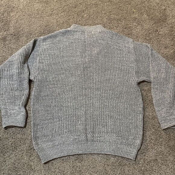 Club Room Luxury 1/4 Button Pullover Mens Fisherman M Chunky Knit Cotton Sweater - Picture 9 of 9